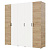 Шкаф 5ств 2250 Бостон, цвет Крафт золотой/Белый (полки+штанга)