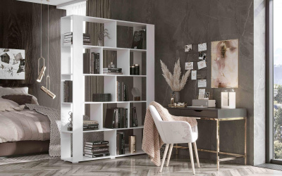 Зонирующий стеллаж-перегородка Ольга белый