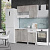 Кухня Trend 1300, цвет Белый / Белый эмалит-Бетон лайт МДФ, ширина 130 см, для дома, с полками и выдвижными ящиками