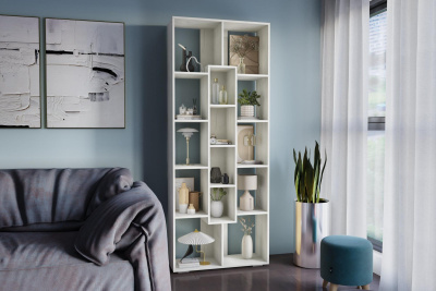 Стеллаж 01 Дуб крафт белый