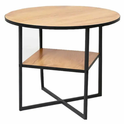 Столик кофейный Берген 15, цвет крафт золотой/черный