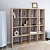 Стеллаж Фора, 16 полок, 147x147х38 см, дуб беленый, ширина 147 см квадратный с открытыми полками для дома или офиса, перегородка
