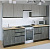 Кухонный гарнитур Симфония мега 2500мм прямая ширина 250см цвет Бетон светлый/Бетон темный/Дуб бунратти с выдвижными ящиками, полками, врезной мойкой