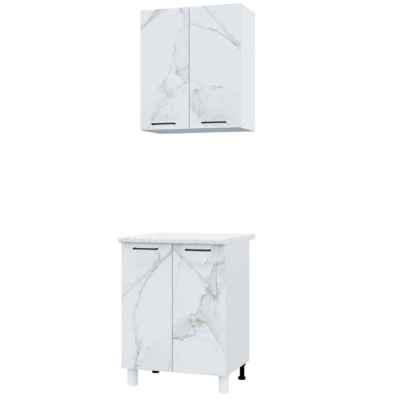 Кухня Trend 600, цвет Белый/Мрамор милк МДФ