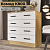 Комод узкий для одежды с ящиками "К800" 80 см ширина 4 ящика, Дуб вотан / Белый гладкий