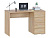 Письменный стол СПМ-353, ширина 120 см, Дуб Сонома ЛДСП, с ящиками учебный для студента или школьника, широкий