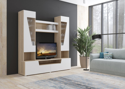 Гостиная Анталия 2, цвет Сонома/Белый софт