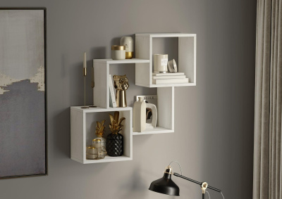 Полка навесная 01 Дуб Крафт Белый