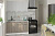 Кухонный гарнитур прямой Парма 1,4 м цвет Белый/Шиншила серая/Джарра ширина 140 см с полками с выдвижными ящиками ЛДСП