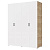Шкаф 4ств 1800 Бостон, цвет Крафт золотой/Белый (штанги)
