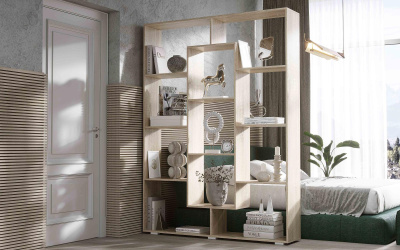 Зонирующий стеллаж-перегородка Кристи Дуб сонома