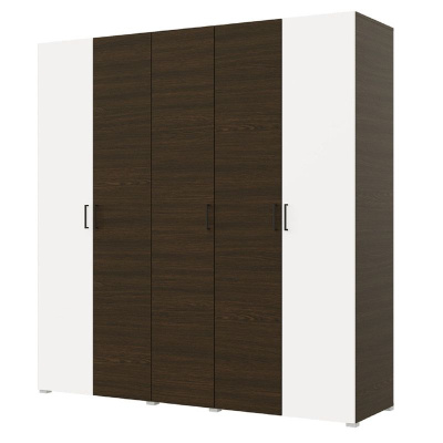 Шкаф 5ств 2500 Бостон, цвет Венге/Белый (полки+штанга)