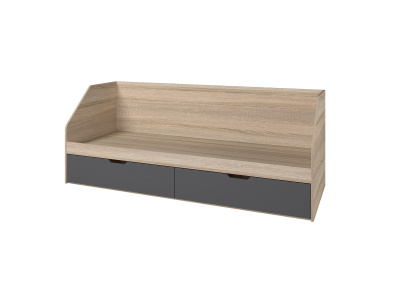 Кровать Анталия 800/2 ящика, цвет Сонома/Графит софт