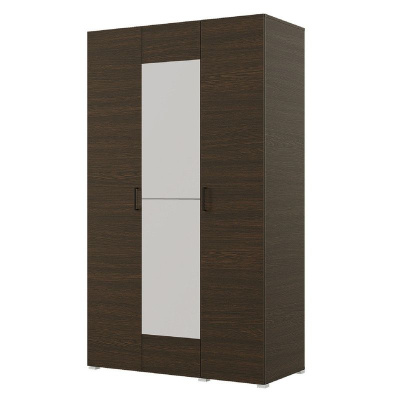 Шкаф 3ств 1500 Бостон с зеркалом, цвет Венге (штанги)