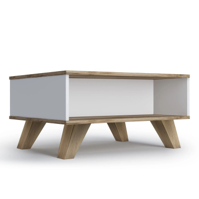 Стол журнальный Вега Скандинавия, цвет Белый / Дуб Каньон