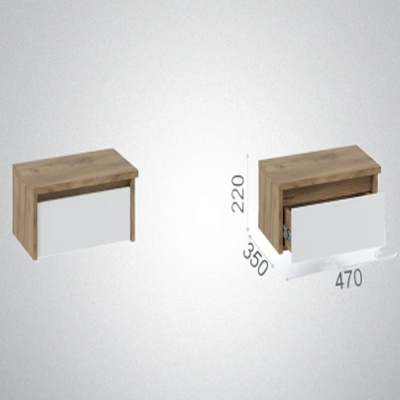 Тумба прикроватная Мишель 1ящ (2шт) Крафт золотой/белый жемчуг