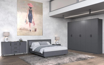 Спальня ЮМИ 5 Графит-Simple 27