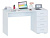 Письменный стол СПМ-354, ширина 135 см, Белый ЛДСП, с ящиками учебный для студента или школьника, широкий для компьютера в офис