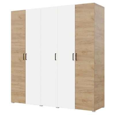 Шкаф 5ств 2250 Бостон, цвет Крафт золотой/Белый (штанги)