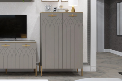 Шкаф низкий Капри 2, 1435x920x425, цвет Мокко, Силк анис