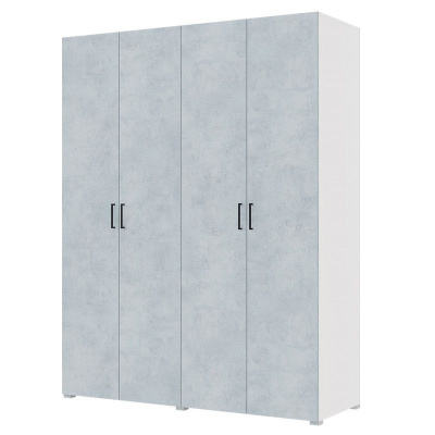 Шкаф 4ств 1600 Бостон, цвет Белый/Бетон (штанги)