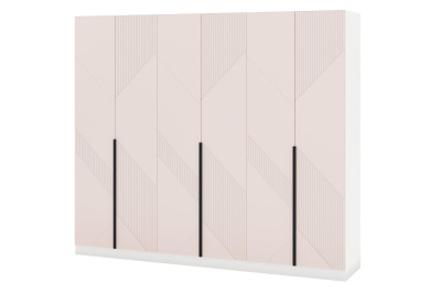 Шкаф Палермо 6-ти створчатый Белый/Матовый Бежевый