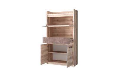 Шкаф с витриной 1V2D1S, JAZZ, цвет Каштан найроби/Оникс