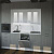 Кухонный гарнитур Терция экстра 5 3000,цвет Белый глянец/ Бетон светлый, модульная, со столешницей, прямой, с ящиками, с полками