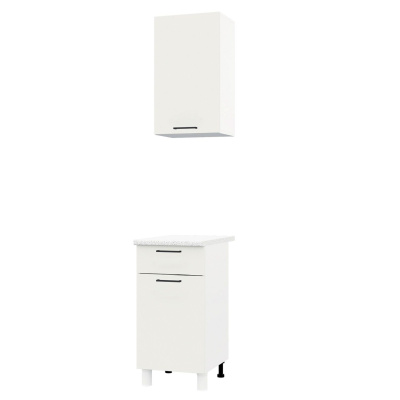 Кухня Trend 400, цвет Белый/Холст молоко МДФ