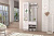 Прихожая Иннэс 3 Белый глянец и Бетон светлый, ширина 95 см, в прихожую, шкаф пенал, вешалка
