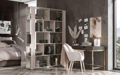 Зонирующий стеллаж-перегородка Ольга Шимо светлый