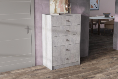 Комод Лофт 5 Цемент Светлый