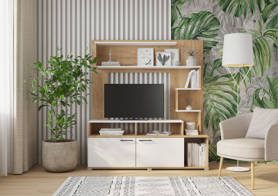 Гостиная Ника, цвет Крафт золотой/Белый