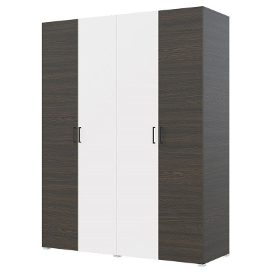 Шкаф 4ств 1600 Бостон, цвет Венге/Белый (штанги)