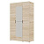 Шкаф 3ств 1200 Бостон с зеркалом, цвет Сонома (4 ящика+полки Б+штанга)
