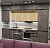 Кухонный гарнитур Сапфир 2 экстра 3000мм прямая ширина 300см цвет дуб зол/Бетон тем/бунратти с выдвижными ящиками,пенал