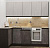 Кухонный гарнитур Симфония прайм ширина 40 110*200см угловая цвет Бетон светлый/Бетон темный/Дуб бунратти с полками, врезной мойкой