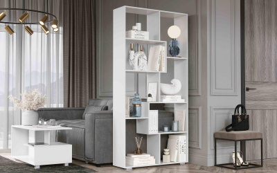 Зонирующий стеллаж-перегородка Пегас Белый