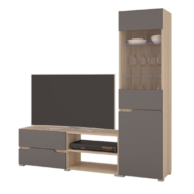 Гостиная Анталия 1, цвет Сонома/Графит софт