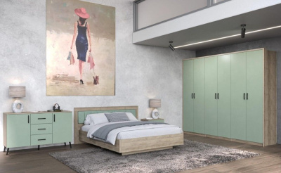 Спальня ЮМИ 5 Дуб серый-Эвкалипт-Simple 21