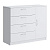1Plus1 Комод 1200 Париж, Цвет белый (тиснение древесные поры), ширина 120 см с 4 выдвижными ящиками и с закрытой полкой напольный в спальню, гостиную и прихожую